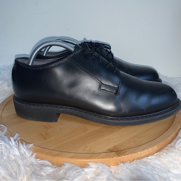Bates Black Leather Oxfords Mens 7.5 - Picture 2 of 9